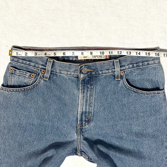 VTG Y2K LEVIS 550 TAPERED FIT HIGH RISE REWORKED RAW SPLIT-HEM DENIM JEANS 10/12 - Picture 13 of 16